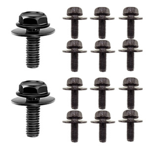 Vis universelles automobiles M6 16mm 17mm, boulons de carrosserie en fer zingué pour fixation des ailes et des passages de roue - Product Image 1