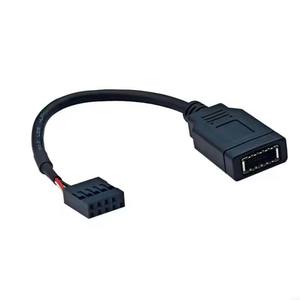 Cable de cabecera de placa base USB2.0 de 9 pines a tipo <span class=keywords><strong>E</strong></span> con convenientes conectores frontales tipo C para compatibilidad de escritorio - Product Image 3