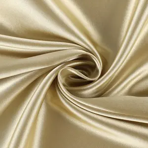 Wholesale solid color smooth soft saree bridal dress 100% polyester satin fabric