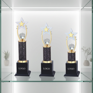 Trophée étoile personnalisé en métal moulé sous pression avec impression UV et logo gravé au laser - Prix de gros depuis l'Inde - Product Image 1