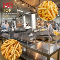 Nouvelle Ligne Automatique de Production de Frites et de Riz, Haute Efficacité 300kg/h, Friteuse, Stérilisateur Alimentaire, Mélangeur pour Frites Crinkle Cut, Four de Cuisson