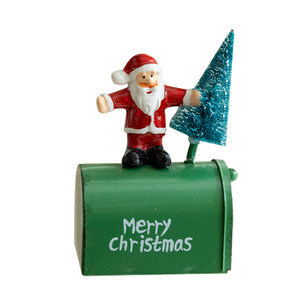 Decorazione Natalizia Transfrontaliera: Ciondolo per Cassetta Postale in Ferro Battuto, Ornamenti in Resina a Forma di Pupazzo di Neve, Babbo <span class=keywords><strong>Natale</strong></span> e Orso per Albero di <span class=keywords><strong>Natale</strong></span> - Product Image 5