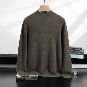 Suéter de Cachemira de punto de cuello alto Hal grueso de una pieza de Cachemira pura para hombre de Venta caliente para Otoño e Invierno - Product Image 4