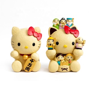 Artesanía de resina de dibujos animados personalizada escultura animal Japón gato estatua alcancía caja de dinero para decoración adornos - Product Image 2