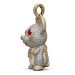 Colgante de ratón con encanto animal, de aleación chapada con cristales de diamantes de imitación, accesorio de joyería para regalo - Product Image 2