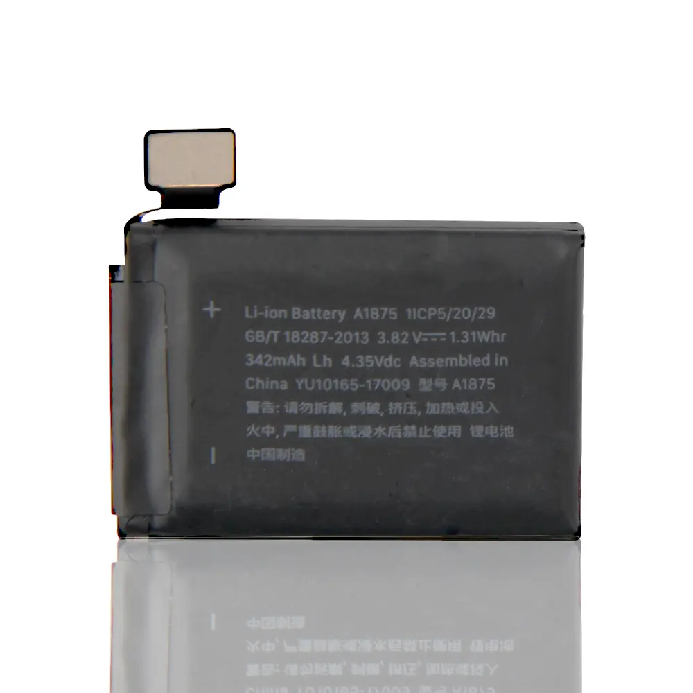 החלפת סוללות באיכות גבוהה לסדרה 3 42 מ""מ 342mAh עבור A1850 A1875 שעון אפל iWatch סוללת טלפון סוללת ליתיום