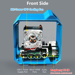 GeeekPi Ice Tower Cooling Fan V2.0 Super <strong>7</strong> Colours Light Bracket 3D Printer <strong>Case</strong> for <strong>Raspberry</strong> <strong>Pi</strong> 4B / 3B / 3B+ - Product Image 4