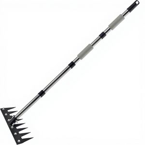 Râteau à désherbeur LTJY transfrontalier 6/8 dents, robuste, à long manche, en acier au carbone et acier inoxydable, outil <span class=keywords><strong>de</strong></span> jardinage - Product Image 1