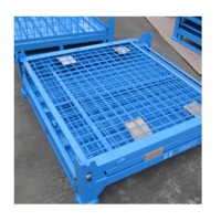 Étagères de stockage de support d'entrepôt de conteneur de grillage pliable pliable en acier résistant