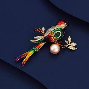 Broche de Pájaro 3D a Precio de Fábrica, Broche de Esmalte Colorido con Pedrería, Broche con Forma de Animal Único, Accesorios - Product Image 3