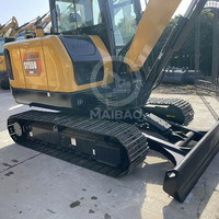 Excavatrice d'occasion SANY 55U 5,5 tonnes, pelle hydraulique sur chenilles à queue zéro pour travaux de construction, aménagement paysager et terrassement