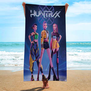 Wholesale Kpop K Pop Demon Hunters <b>Beach</b> <b>Towels</b> Customized Anime Cartoon Print Quick Dry Sand Free <b>Beach</b> <b>Towel</b> - Product Image 3