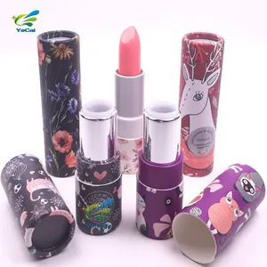 Recyclable lip color container Cardboard tubes beauty Organic paper lipstick Deodorant printed packaging Lip balm Push-up stick