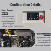 Compresseur d'air à vis portable 3-7,5 CV (2,2-5,5 KW) avec réservoir d'air de 300 L, compresseur industriel sur roues, type économe en énergie