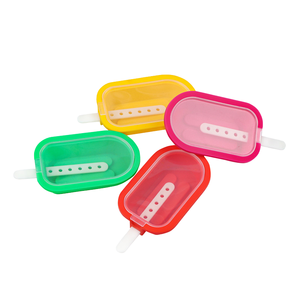 Colorful <b>Silicone</b> Ice Cream Molds with Popsicle Sticks Set of 4 Reusable Dishwasher Safe Mold for Homemade Popsicles - Product Image 1