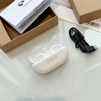 Produk baru Earphone nirkabel suara Stereo HIFI Earring konduksi tulang telinga untuk Headset Ambie earbud klip telinga olahraga TWS