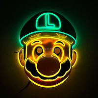 T-Worthy Halloween LED masque facial lumière colorée clignotant brillant EL fil Cosplay Costume fête nouveau Design plastique/PC matériel