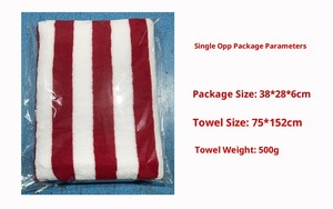 <span class=keywords><strong>Toalla</strong></span> de <span class=keywords><strong>Playa</strong></span> Cabana Stripe para Deportes de Verano, 30x60 Pulgadas, Extra Grande, 100% Algodón Anillado, Hipoalergénica, Tejida, de Lujo, para Baño y Piscina - Product Image 6