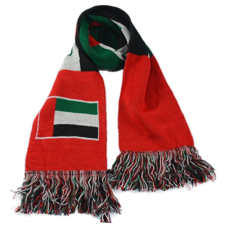 High quality custom United Arab Emirates flag scarf Adult Unisex women men knit scarf