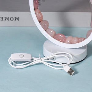 Luce notturna brillante colorata ametista trasparente in pietra naturale con cavo USB lampada da tavolo a grappolo di ametista al quarzo rosa in pietra grezza - Product Image 5