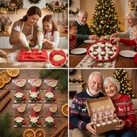 SILIKOLOVE Moule à gâteau en silicone antiadhésif personnalisé en forme de gnome de Noël à 6 cavités, sans BPA, certifié LFGB Platinum