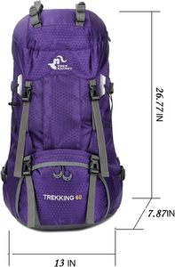 <span class=keywords><strong>Sac</strong></span> <span class=keywords><strong>à</strong></span> <span class=keywords><strong>dos</strong></span> de <span class=keywords><strong>randonnée</strong></span> et de camping imperméable TooWang <span class=keywords><strong>60L</strong></span> avec housse de pluie, <span class=keywords><strong>sac</strong></span> <span class=keywords><strong>à</strong></span> <span class=keywords><strong>dos</strong></span> léger pour le sport de plein air, les voyages et l'escalade - Product Image 2