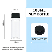 Bouteille vide en PET de 100 ml (3,4 oz) pour shot de gingembre, jus de fruits, jus de prune, avec bouchon inviolable, de qualité alimentaire, sans BPA, légère, HPP