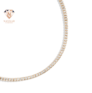 Collar de cadena de tenis de moissanita de diseño fabricado en India, joyería elegante para bodas y celebraciones, disponible para la venta - Product Image 2