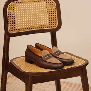 Belgian Champagne British-Style Office Career Versatile Elevator Genuine Leather Color-<b>Block</b> Summer Lace-up Square Anti-Slip - Product Image 3