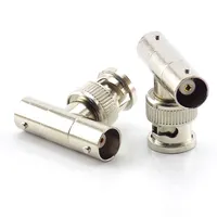Adaptador coaxial BNC 1 entrada 2 salidas, conector de video BNC macho a 2 * BNC hembra, adaptador en T de dos hembra a un macho