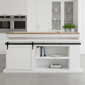 Kit de Puerta Corredera de Acero al Carbono Mini, 78.7 Pulgadas, Color Negro, para Herrajes de Cocina - Product Image 2