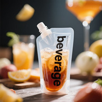 Sac d'emballage alimentaire de jus liquide debout personnalisé boisson transparente debout pochette à bec transparent sac de boisson en plastique