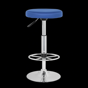 Fami Swivel <b>Stool</b> <b>Padded</b> Seat Fabric Blue Dim 600x600x480 680mm - Product Image 3