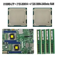 Carte mère de serveur reconditionnée X10DRD-LTP LGA2011-3 + 2 * E5-2699V4 22C/44T 145W CPU + 4 * 32 Go DDR4-2400mhz RAM Intel 2600 Chipset