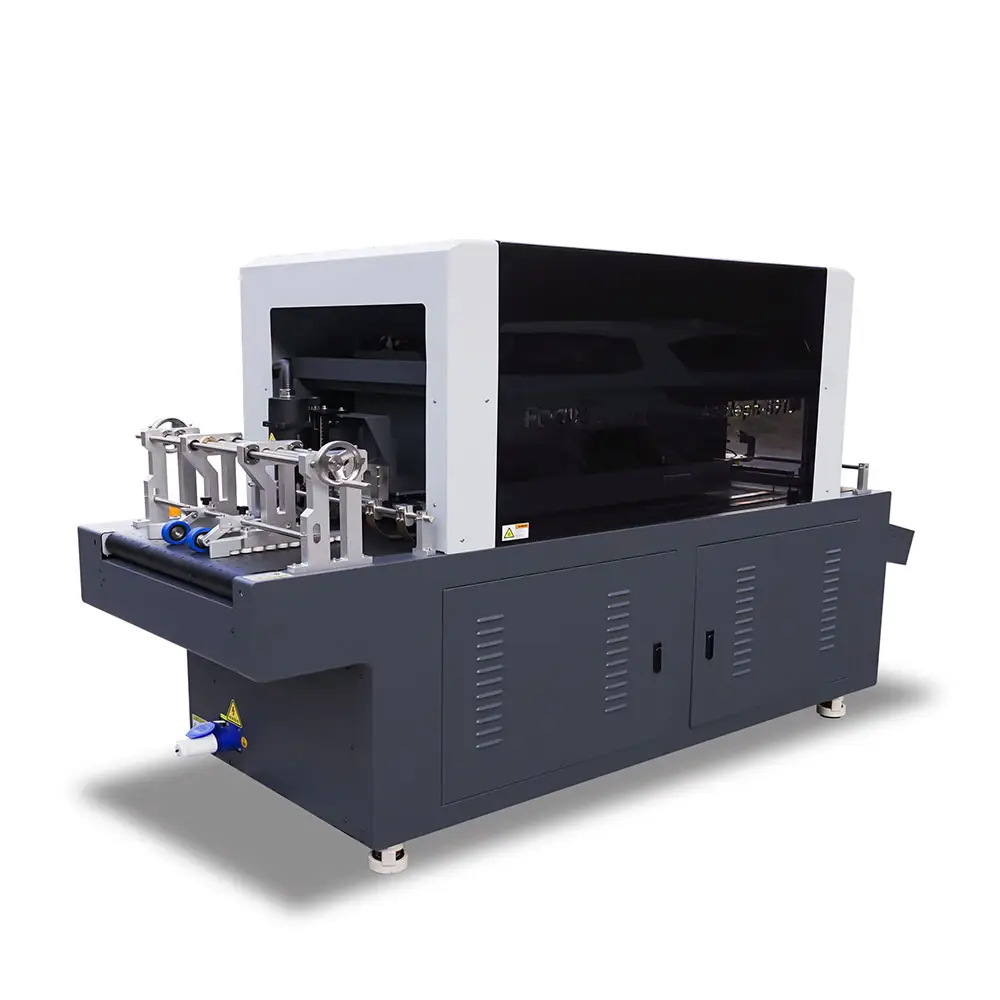 Impressora UV de venda direta da fábrica FocusInc, máquina de impressão de caixa de pizza, copo de papel e impressora de passagem única