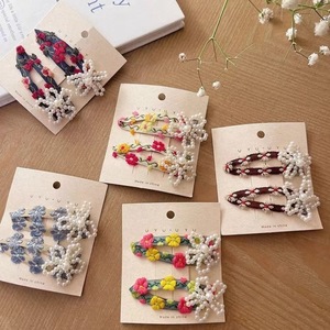 Pinzas para el cabello con cuentas florales, horquillas, pinzas laterales, pinzas para flequillo, accesorios para el cabello infantiles, estilo coreano de alta gama, transfronterizo - Product Image 3