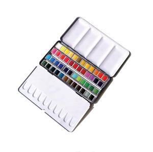 48 couleurs métalliques nacrées régulières, pigments d'aquarelle, peinture à l'aquarelle solide, coffret plié - Product Image 1
