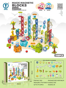 Kids Creative Educational Plastic Tiles Children Marble <strong>Race</strong> Run Toys Dinosaur Construction Toy Toddler Animal Building <strong>Blocks</strong> - Product Image 3
