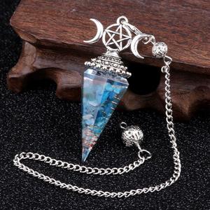 Piedra preciosa de cristal Hexagonal facetado péndulos puntiagudos Reiki Chakra colgante péndulo para radiestesia adivinación espiritual - Product Image 3
