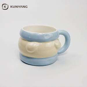 Mug en céramique personnalisé amusant, forme irrégulière, couleurs contrastées, grande capacité, vente en gros, tasses à café en grès, cadeaux - Product Image 3