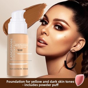 Fond <span class=keywords><strong>de</strong></span> <span class=keywords><strong>Teint</strong></span> Mat Correcteur <span class=keywords><strong>Teint</strong></span> Blé Jaune-Noir Style Célébrité Internet, Maquillage Liquide Tonifiant Européen-Américain BB - Product Image 2