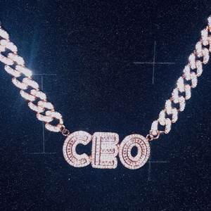 사용자 정의 아이스 아웃 알파벳 힙합 쥬얼리 여성 목걸이 편지 맞춤 이름 다이아몬드 쿠바 체인 펜던트 목걸이 - Product Image 5