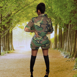 ชุดเซ็ต 2 ชิ้น สไตล์ชุดทำงาน ลายพรางติดกระดุม รุ่นล่าสุด แฟชั่น - Product Image 3