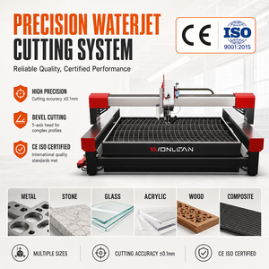 เครื่องตัดวอเตอร์เจ็ทแบบใช้สารขัดถู WONLEAN CNC 5 แกน ความแม่นยำสูง สำหรับเหล็ก อลูมิเนียม ทองแดง แก้ว หิน ไม้ และวัสดุผสม - Product Image 1
