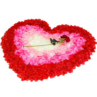 Pétales de rose rouges artificiels en soie pour mariage, fête, Saint-Valentin, décoration, haute simulation, tissu réutilisable