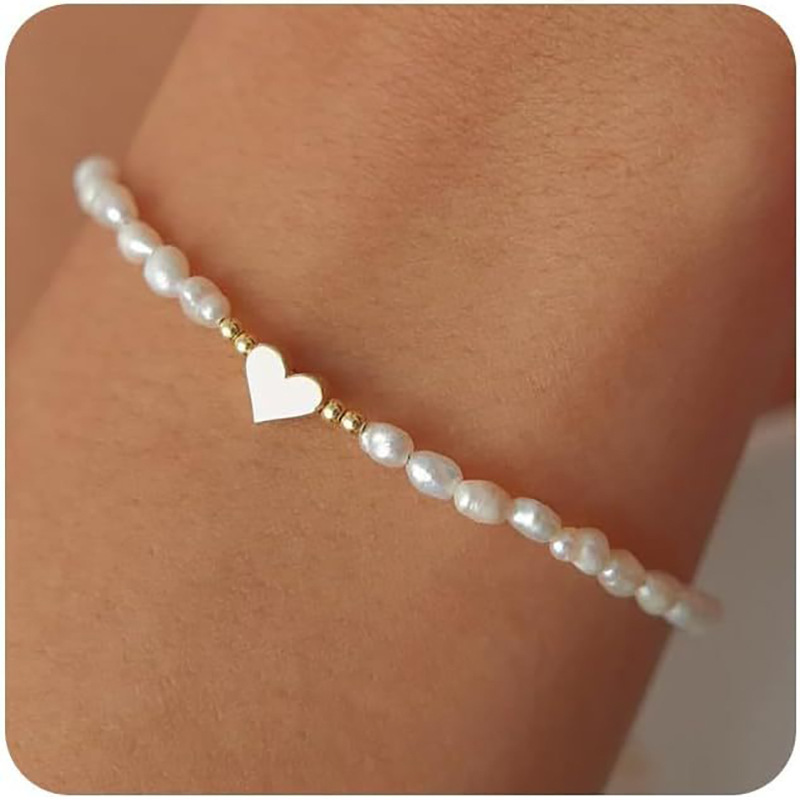 Fashion Stainless Steel Pearl Beaded Flower