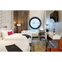 Ensemble de chambre à coucher minimaliste de luxe Dream Hotels Fournitures hôtelières 5 étoiles Ensembles de meubles de chambre à coucher avec panneaux de bois pour hôtel Vente directe en usine