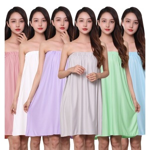 เสื้อสายเดี่ยวผ้าฝ้ายถักสำหรับผู้หญิง ไซส์เดียว สีเทา ชุดนอนฤดูร้อน - Product Image 5