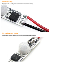 Mini DC12-24V 5A Lampu Kabinet LED Strip dengan Modul Sensor Gerak PIR Terintegrasi Saklar Pencahayaan Otomatis Modul Kontrol Lampu