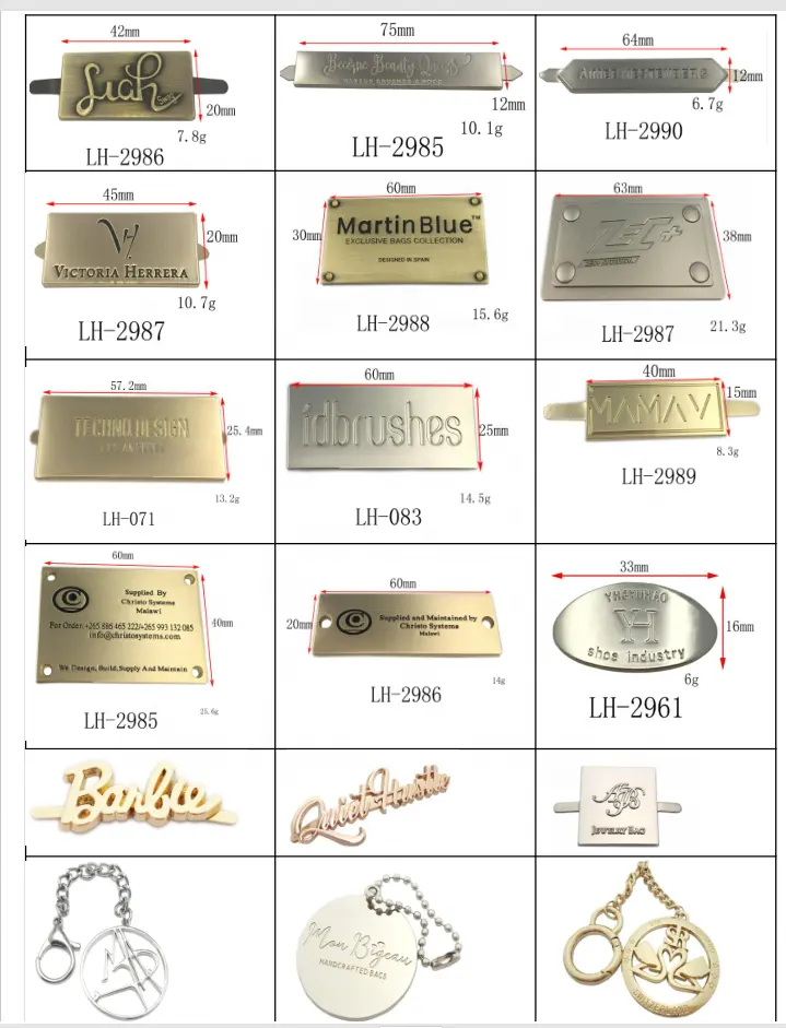 Etichette personalizzate nomi di marca borse loghi polo logo etichetta logo del marchio per la borsa/raccoglitore